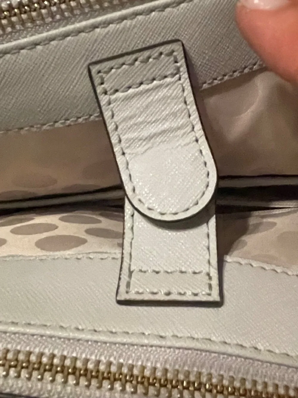 Kate Spade Light Gray/Blue Leather Cedar Street Jensen Tote